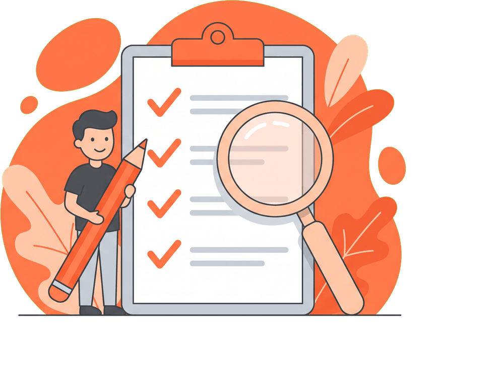 A person ticking off a giant requirements checklist